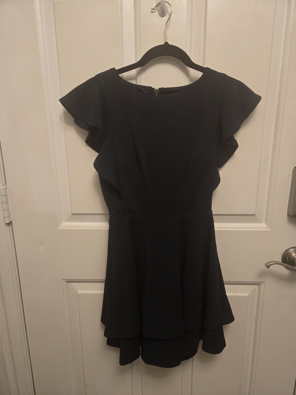 Girls' Navy Ruffle Sleeve Dress Sz Small
